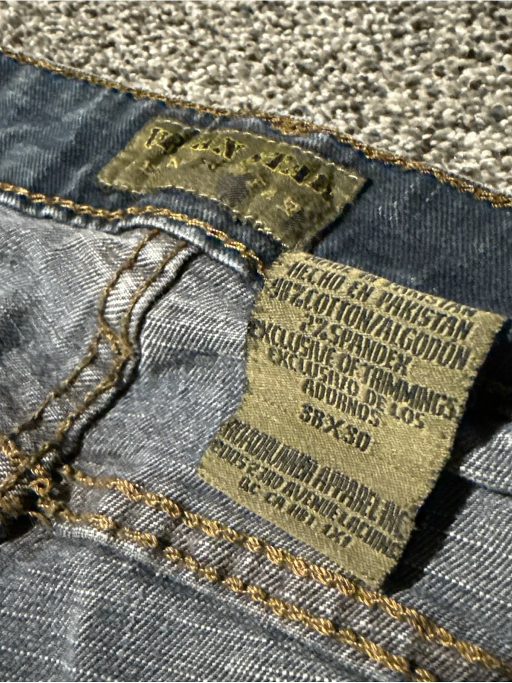 Urban Star Men’s Jeans Medium Wash Blue 38x30 Well-worn Threadbare